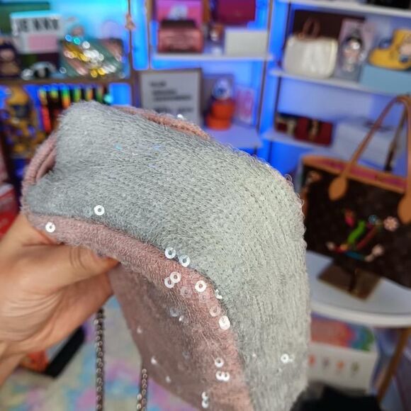 Chanel Waterfall Pastel Pink Multi Color Squin Flap Shoulder Crossbody Bag Full - Picture 8 of 16